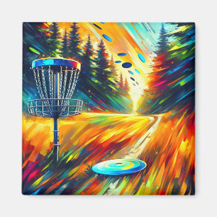 Abstract Disc Golf Art Magneet
