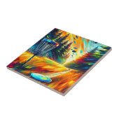 Abstract Disc Golf Art Tegeltje (Zijkant)
