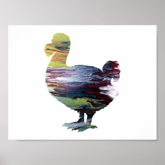 Abstract Dodo silhouette Poster (Voorkant)