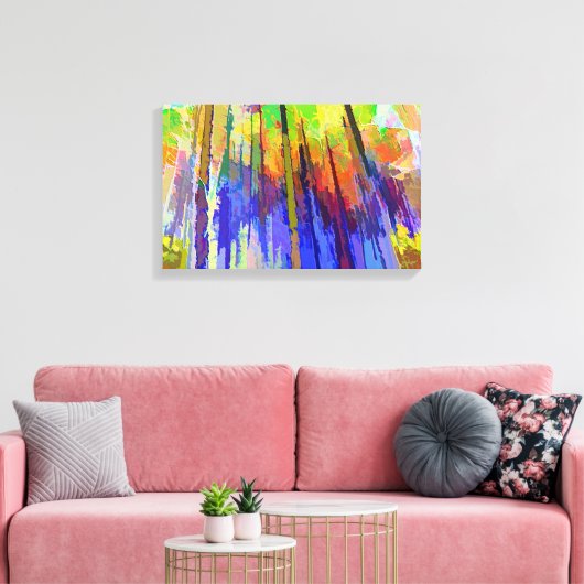 Abstract doek van bomen in levendige kleuren canvas afdruk (Insitu (Woonkamer))
