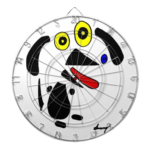 Abstract dog dartboard dartbord (Voorkant)