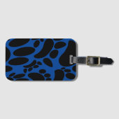 Abstract Dog Pawprint Blauw Bagagelabel (Voorkant (horizontaal))