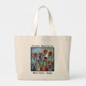 Abstract Dogs blue Grote Tote Bag (Achterkant)