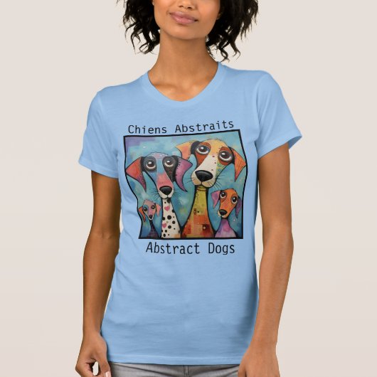 Abstract Dogs blue T-shirt (Voorkant)