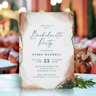 Abstract donker Blauwgroen & koperen vrijgezellenf Kaart