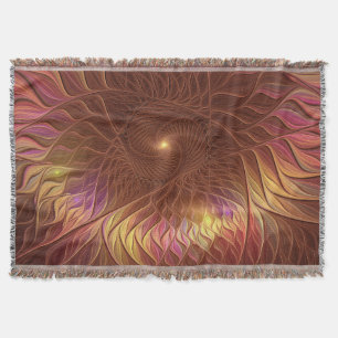 Abstract donkerbruin Plant dat fractale kunst snij Deken