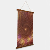 Abstract donkerbruin Plant dat fractale kunst snij Hangend Wandkleed (Gebogen)