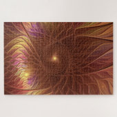 Abstract donkerbruin Plant dat fractale kunst snij Legpuzzel (Horizontaal)