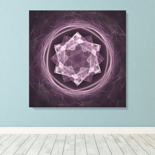 Abstract donkergrijs Paars fractal Canvas Afdruk (Insitu (Houten vloer))