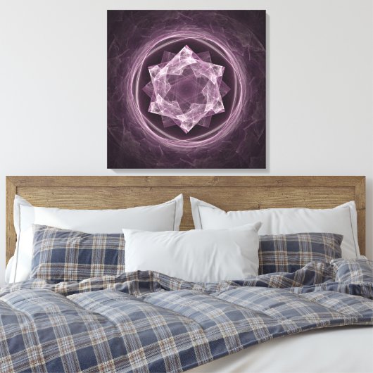 Abstract donkergrijs Paars fractal Canvas Afdruk (Insitu (Slaapkamer))