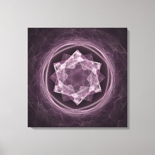 Abstract donkergrijs-paarse fractal canvas afdruk