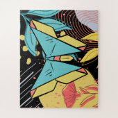 Abstract & Doodle Kleurrijke Bloemvlinder Natuur Legpuzzel (Verticaal)