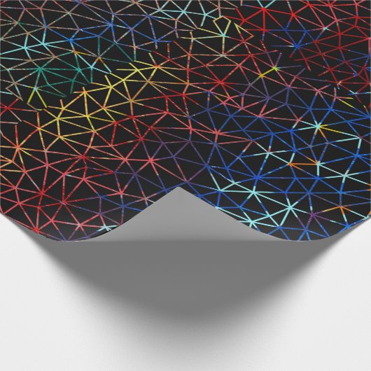 Abstract draadontwerp op zwart cadeaupapier (Hoek)