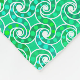 Abstract draaipatroon - tinten groen fleece deken