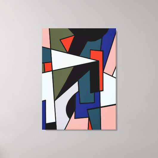 Abstract Drie multi vorm Triple Wrapped Canvas Afdruk (Voorkant)