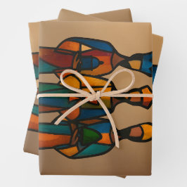 Abstract Drie Wijzen Inpakpapier Vel