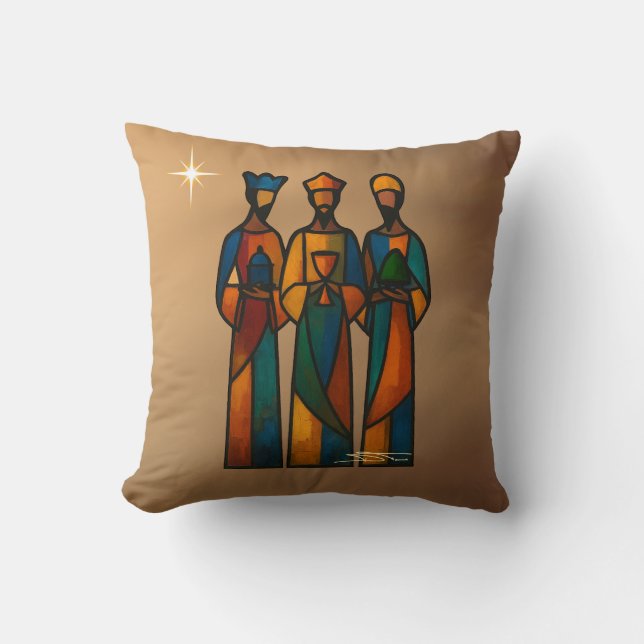 Abstract Drie Wijzen Kussen (Voorkant)