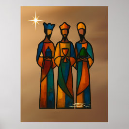 Abstract Drie Wijzen Poster