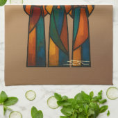 Abstract Drie Wijzen Theedoek (Gevouwen)
