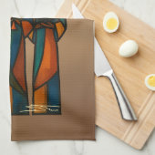Abstract Drie Wijzen Theedoek (Quarter Fold)