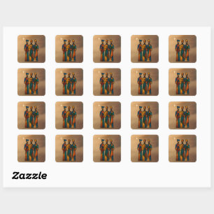 Abstract Drie Wijzen Vierkante Sticker
