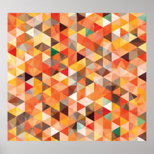 Abstract driehoek geometrisch naadloos patroon poster
