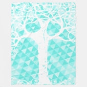 Abstract driehoekspatroon in Wilde en Vrije Munt Fleece Deken (Voorkant)