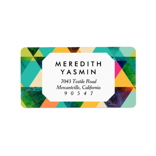 Abstract driehoekspatroon van de geometrische wate etiket (Voorkant)