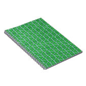 Abstract driekleurig groen driehoekspatroon notitieboek (Rechterzijde)