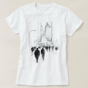 Abstract druk straatbeeld t-shirt