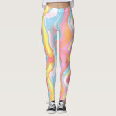 Abstract druppelen verf ontwerp pastel Leggings (Voorkant)