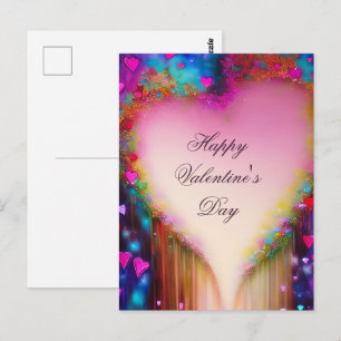 Abstract druppelend bloemhart valentijn briefkaart