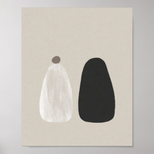 Abstract Duo - Neutrale Tinten Poster