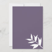 Abstract dusty purple white sketch floral wedding kaart (Achterkant)