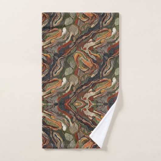 Abstract Earth Tone Swirl Pattern (Serviette à main)