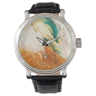 Abstract Earth Tones Marble Art Watch Horloge