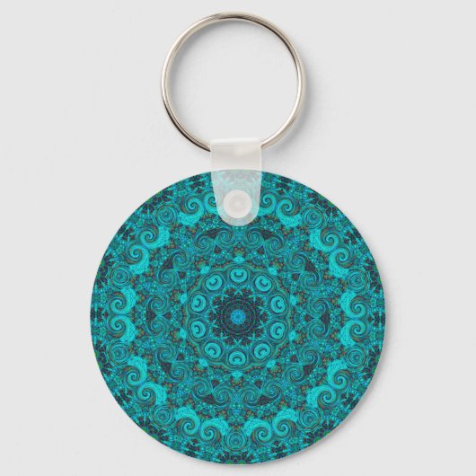 Abstract earth turquoise keychain (Voorkant)