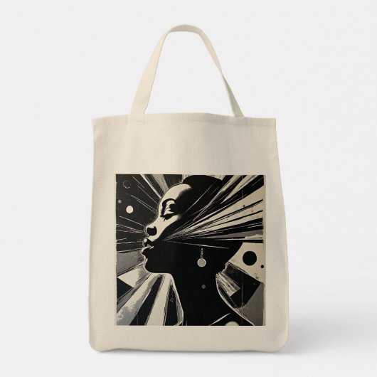 Abstract Ebony Tote Bag (Achterkant)