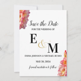 Abstract Eenvoudig Roze Gladiolus Letters Bruiloft Save The Date