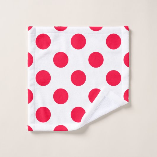Abstract eenvoudige , stijlvolle rode witte poolpu bad handdoek (Wasdoekje)