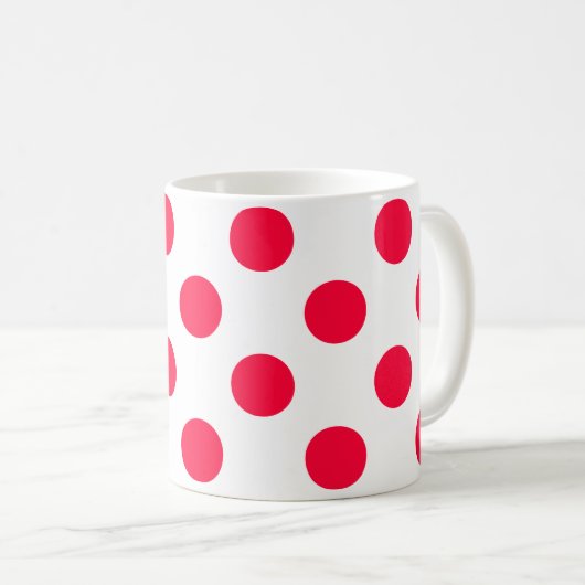 Abstract eenvoudige , stijlvolle rode witte poolpu koffiemok (Voorkant rechts)