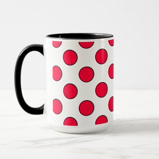 Abstract eenvoudige , stijlvolle rode witte poolpu mok (Links)
