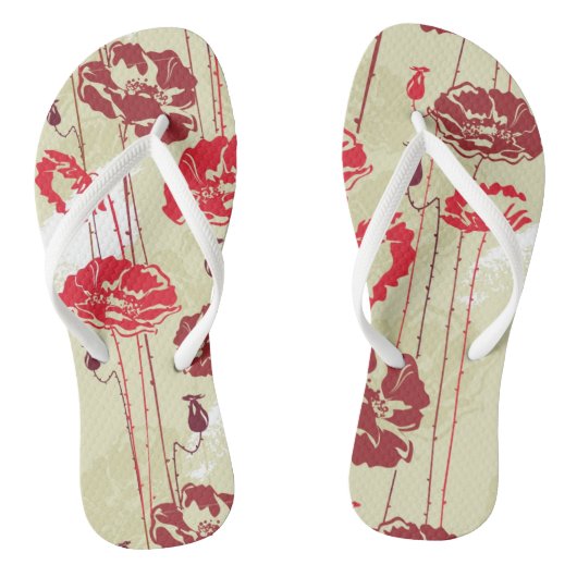 Abstract Elegance florale patroon 2 Teenslippers (Voetbed)