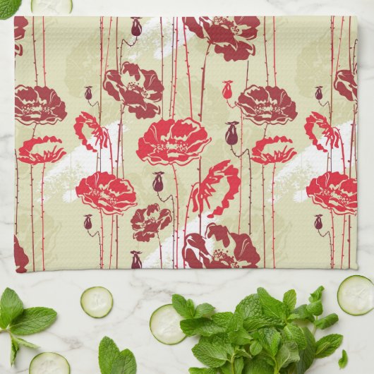 Abstract Elegance florale patroon 2 Theedoek (Gevouwen)