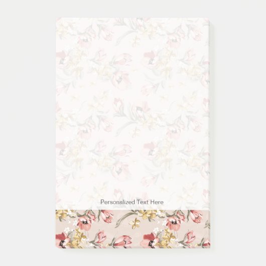 Abstract Elegance florale patroon 3 Post-it® Notes (Voorkant)