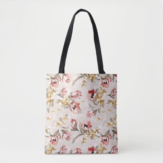 Abstract Elegance florale patroon 3 Tote Bag (Voorkant)