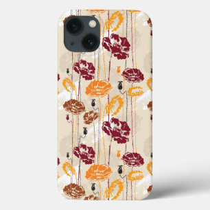 Abstract Elegance florale patroon 4 iPhone 13 Hoesje