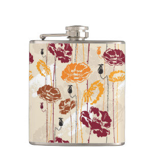 Abstract Elegance florale patroon 4 Heupfles