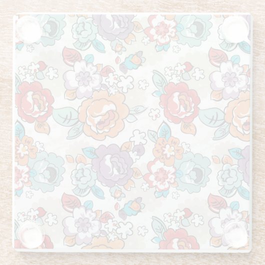 Abstract Elegance floreel patroon 5 Glazen Onderzetter (Achterkant)