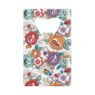 Abstract Elegance floreel patroon 5 Kredietkaart Flessenopener